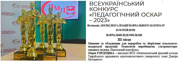 Підсумки результатів всеукраїнського конкурсу «Педагогічний ОСКАР – 2023»